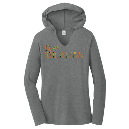 Pure Bilalian Kente Cloth Print Pullover Ladies Triblend Hooded Sweatshirt Thumbnail