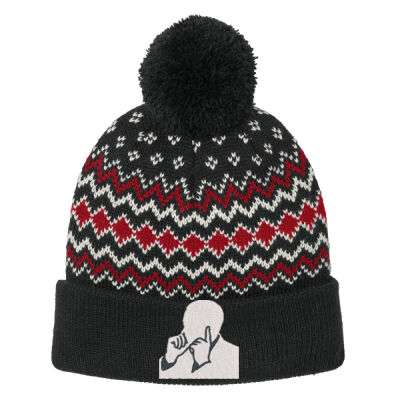 New Africa Silhouette Embroidered Port Authority® Alpine Pom Beanie Thumbnail