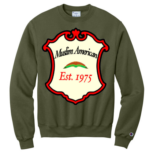 Muslim American, est. 1975 printed Champion Crewneck Sweatshirt Thumbnail