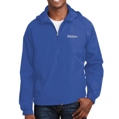 Bilalian Script Embroidered - Hooded Raglan Jacket Thumbnail